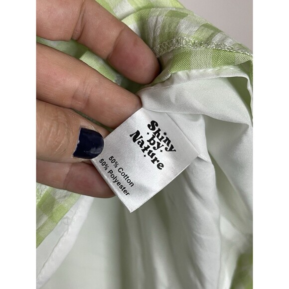 Shiny By Nature Women's 3XL Neon Green Plaid Mini Skirt - Picture 6 of 6